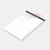 Colorful Confetti Bokeh over White Modern Post-it® Notes (Schuin)