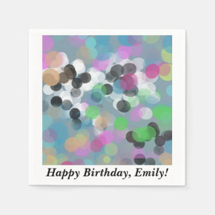 Colorful Confetti Bokeh Stippen Birthday Servetten