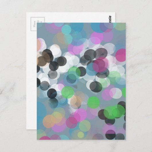 Colorful Confetti Bokeh Stippen Briefkaart (Voorkant / Achterkant)