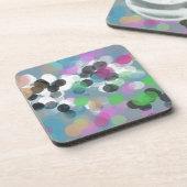 Colorful Confetti Bokeh Stippen Drankjes Onderzetter (Linkerzijde)