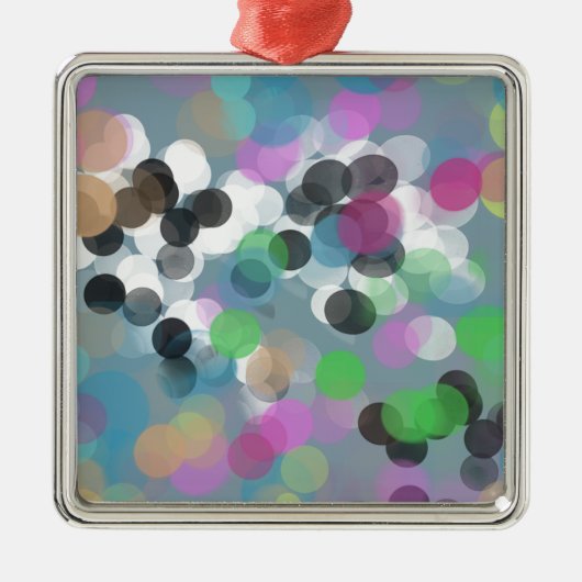 Colorful Confetti Bokeh Stippen Metalen Ornament (Voorkant)