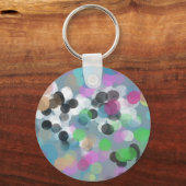 Colorful Confetti Bokeh Stippen Sleutelhanger (Voorkant)