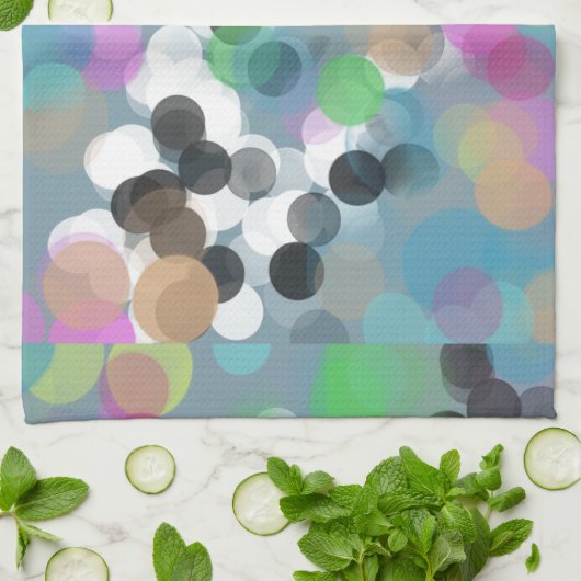 Colorful Confetti Bokeh Stippen Theedoek (Gevouwen)