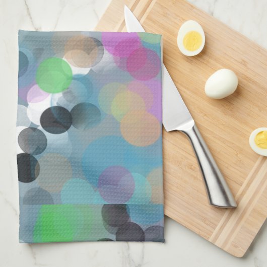 Colorful Confetti Bokeh Stippen Theedoek (Quarter Fold)