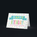 Colorful Confetti Daughter Birthday Card Kaart<br><div class="desc">Birthday-kaart voor dochter met kleurrijke confetti,  met de hand geschreven retro-tekst in stijl en  banner in helder blauw,  oranje,  geel,  groen en warm roze.</div>