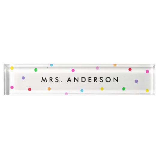 Colorful Confetti Desk Name Bord Naambordje (Voorkant)