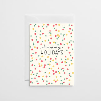 Colorful Confetti Dots Cream Paper Feestdagen Kaart