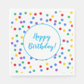 Colorful Confetti Dots Kids Birthday Paper Servet (Voorkant)