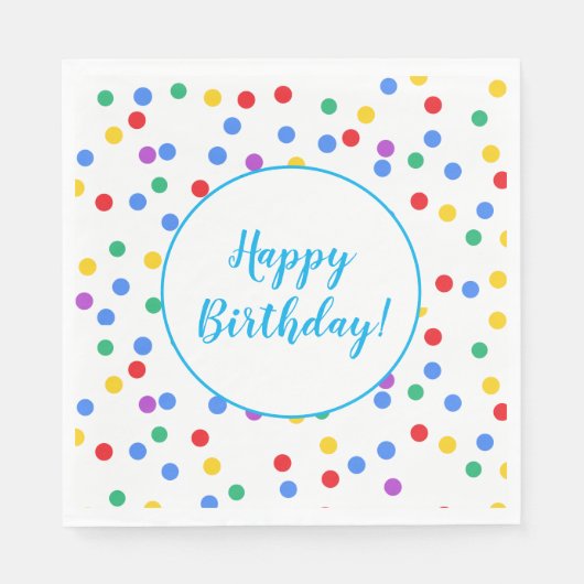  Colorful Confetti Dots Kids Birthday Paper Servet (Voorkant)