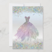 Colorful Confetti Dress Quinceañera Kaart (Achterkant)