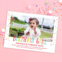 Colorful Confetti Girl Foto Birthday Party