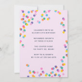 Colorful Confetti Girl's Birthday Pink Kaart (Voorkant)