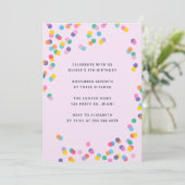 Colorful Confetti Girl's Birthday Pink Kaart (Staand voorkant)