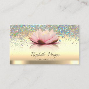 Colorful Confetti Gold Lotus Flower Yoga Visitekaartje
