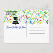 Colorful Confetti Graduparty sparen de Datum Aankondigingskaart (Achterkant)