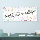 Colorful Confetti Handwriting Gefeliciteerd Spandoek (Beurs)