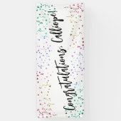 Colorful Confetti Handwriting Gefeliciteerd Spandoek (Verticaal)