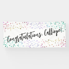 Colorful Confetti Handwriting Gefeliciteerd Spandoek