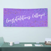 Colorful Confetti Handwriting Gefeliciteerd Spandoek (Beurs)