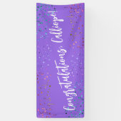 Colorful Confetti Handwriting Gefeliciteerd Spandoek (Verticaal)