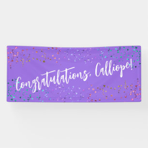 Colorful Confetti Handwriting Gefeliciteerd Spandoek