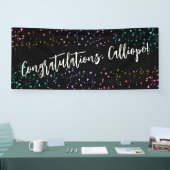 Colorful Confetti Handwriting Gefeliciteerd Spandoek (Beurs)