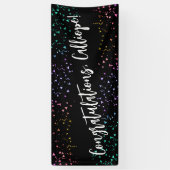 Colorful Confetti Handwriting Gefeliciteerd Spandoek (Verticaal)