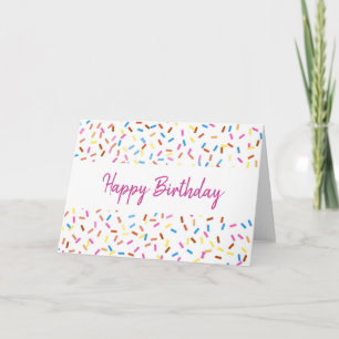 Colorful Confetti Happy Birthday Blank  Kaart