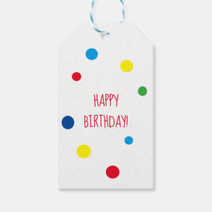 Colorful Confetti Happy Birthday Gift Labels Cadeaulabel