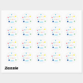 Colorful Confetti Happy Birthday Round Sticker (Vel)