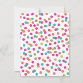 Colorful Confetti Kids Birthday Party Invitations Kaart (Achterkant)