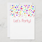 Colorful Confetti New Years Party Invitation Kaart (Achterkant)