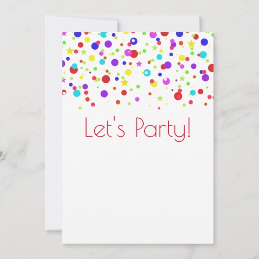 Colorful Confetti New Years Party Invitation Kaart (Achterkant)