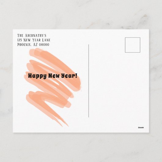 Colorful Confetti nieuwjaar Oranje vierkant Feestdagenkaart (Achterkant)