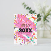 Colorful Confetti Nieuwjaar roze vierkant Sjabloon (Staand voorkant)