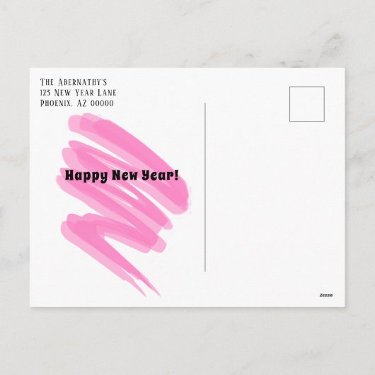 Colorful Confetti Nieuwjaar roze vierkant Sjabloon (Achterkant)