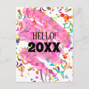 Colorful Confetti Nieuwjaar roze vierkant Sjabloon