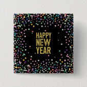 Colorful Confetti nieuwjaarsfeest Button Pin (Voorkant)