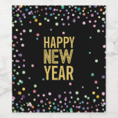 Colorful Confetti nieuwjaarsfeest Wijn Etiket (Enkel label)