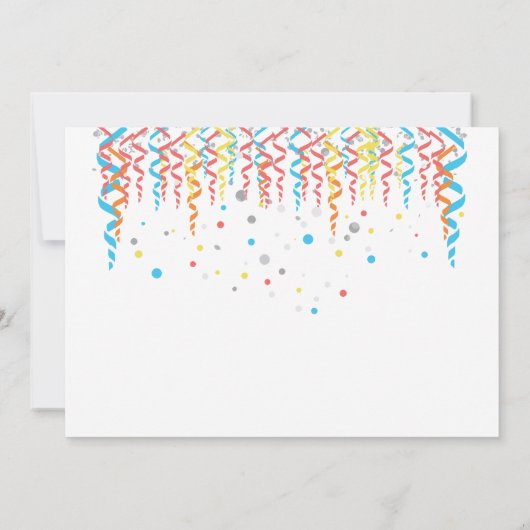 Colorful Confetti Party nodigt uit Kaart (Achterkant)