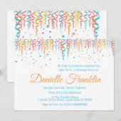 Colorful Confetti Party nodigt uit Kaart (Voorkant / Achterkant)