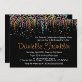 Colorful Confetti Party nodigt uit Kaart (Voorkant / Achterkant)