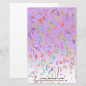 Colorful Confetti Pineersels Violet Gradiënt Aange Briefpapier (Voorkant / Achterkant)