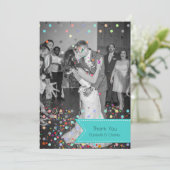 Colorful Confetti Polka Dot Weddenschap Bedankt (Staand voorkant)