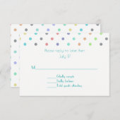 Colorful Confetti Polka Dot Wedding RSVP Kaart (Voorkant / Achterkant)