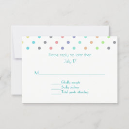Colorful Confetti Polka Dot Wedding RSVP Kaart