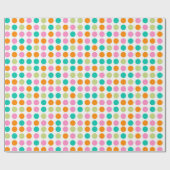 Colorful confetti polka punts retro 60s art cadeaupapier (Vlak)