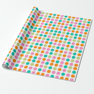 Colorful confetti polka punts retro 60s art cadeaupapier
