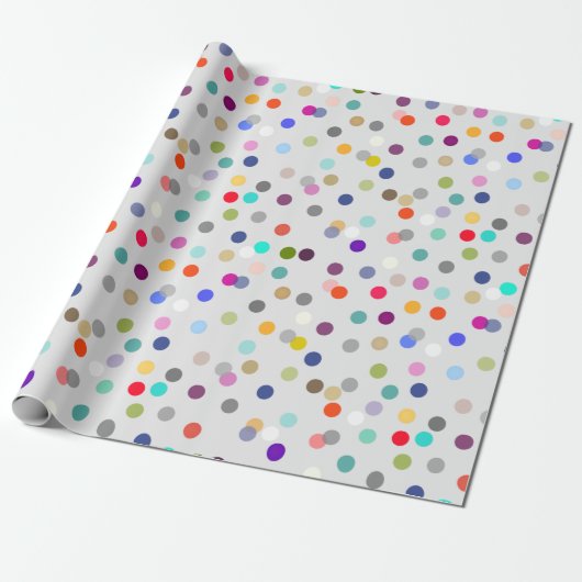 Colorful Confetti Print All-Occasion Gift Wrap Cadeaupapier (Uitgerold)