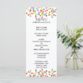 Colorful Confetti Rainbow Fun Wedding Menu (Staand voorkant)